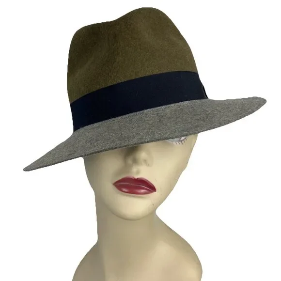 Us 7 2015 Lanvin Womens Bi-color Fedora Fedora Hat With Box display picture 3